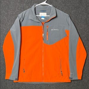 Columbia Men's Omni Wind Performance Jacket in Orange and Gray Large